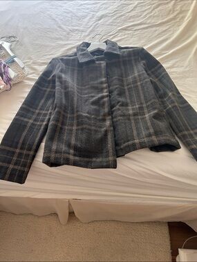 Banana Republic Dark Gray Plaid Blazer